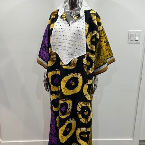 Free Size Ankara Bubu Dress with Aso Oke Chest